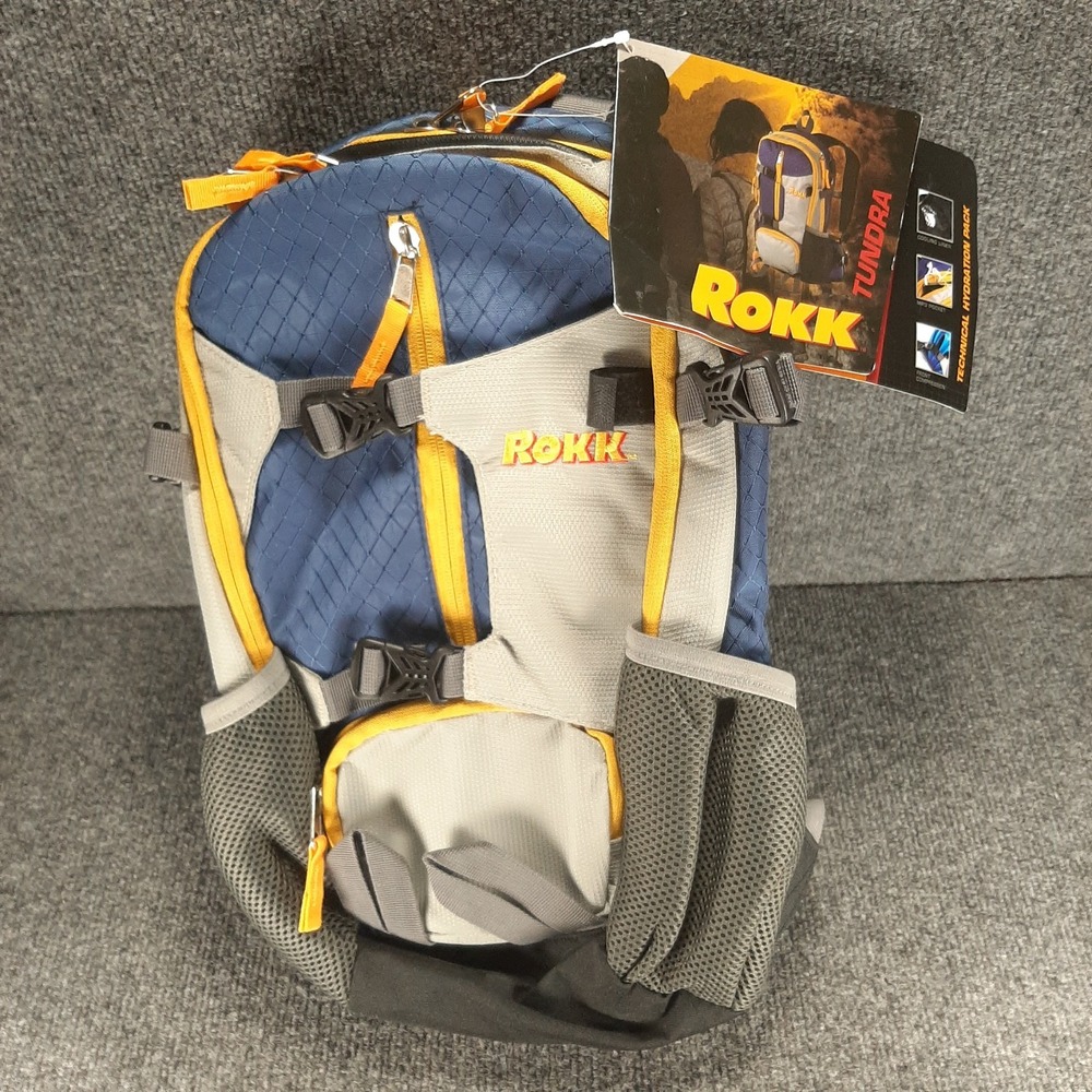 NWT ROKK Tundra Technical Hydration Pack Backpack w/ 2L Reservoir Bladder Blue
